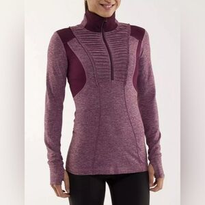 Lululemon Run Your Heart Out Half Zip Pullover Sz 8Heathered Plum  2
